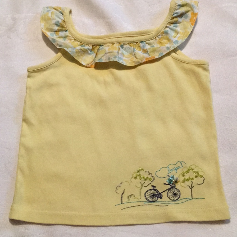 Vintage Gymboree Bonjour Provence yellow top 3/4